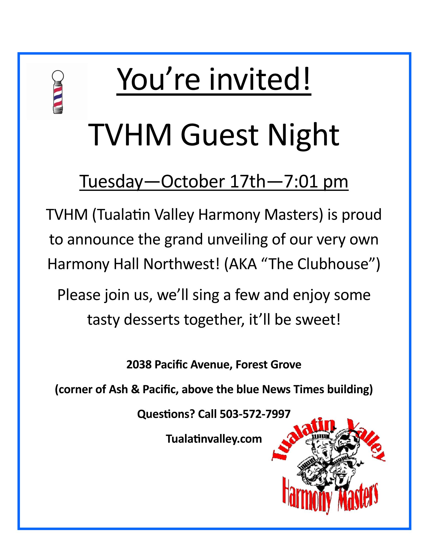 Harmony Masters Guest Night